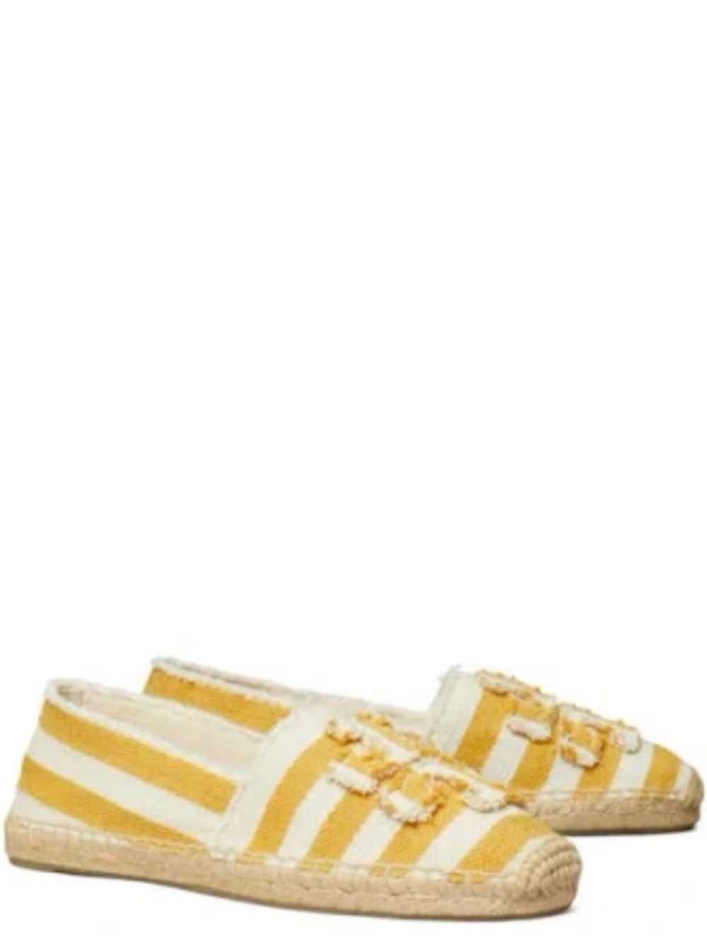 TORY BURCH Fray Stripe Espadrille Flat In Citrus, Size 11, NWOT